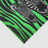 Trendy Limoen Zebra Herd op Zebra Print Tissuepapier (Detail)