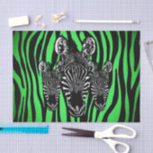 Trendy Limoen Zebra Herd op Zebra Print Tissuepapier (Craft)