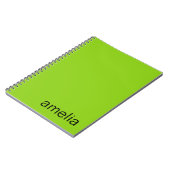 Trendy limoengroen monogram notitieboek (Linkerzijde)