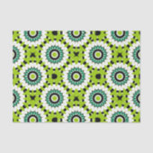 Trendy limoengroen wit & zwart geometrisch patroon tissuepapier (Voorkant)