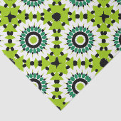 Trendy limoengroen wit & zwart geometrisch patroon tissuepapier (Detail)