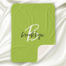 Trendy limoengroen zwart en wit script monogram 