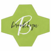 Trendy limoengroen zwart wit script monogram  voetbal (Enkel)