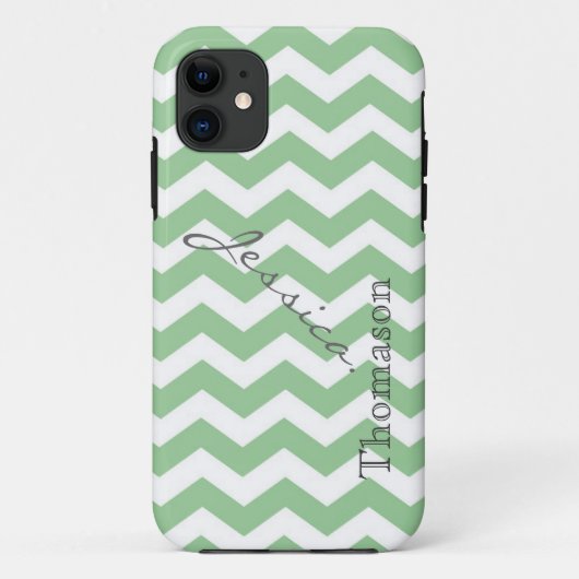 Trendy limoengroene chevron zigzagpatroon, Case-Mate iPhone case (Achterkant)