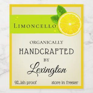 Trendy Limoncello hoog flesetiket Wijn Etiket