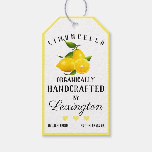 Trendy Limoncello Likeur Fles Hanglabel | Cadeaulabel (Voorkant)