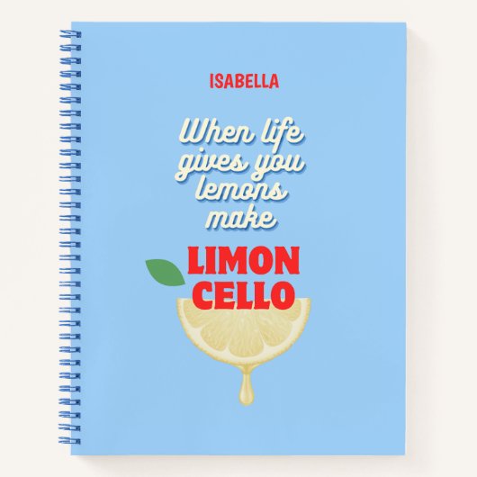 Trendy Limoncello Quote Notitieboek (Voorkant)