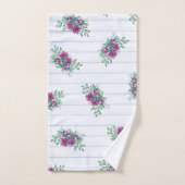 Trendy Lined Paper & Paarse Doodle Florals Bad Handdoek (Handdoek)