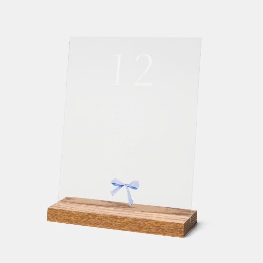 Trendy Lint Bruiloft Tafel Aantal & Zitplaatsen Acryl Bord (Hoek)