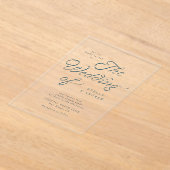 Trendy Lint Elegant Script Trouw Uitnodiging (Laagn)