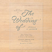 Trendy Lint Elegant Script Trouw Uitnodiging (Voorkant)