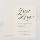 Trendy lint elegante script trouwkaart kaart (Voorkant / Achterkant)