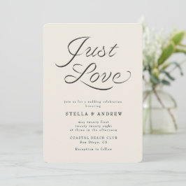 Trendy lint elegante script trouwkaart kaart