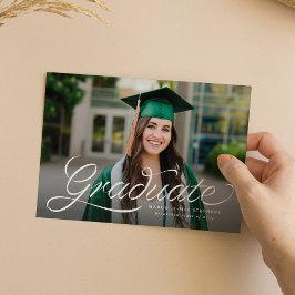 Trendy lint script afstudeer foto afstuderen kaart