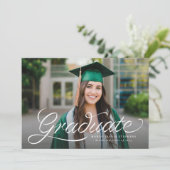 Trendy lint script afstudeer foto afstuderen kaart (Staand voorkant)