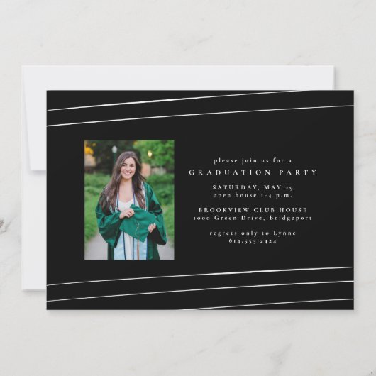 Trendy lint script afstuderen foto afstuderen kaart (Achterkant)