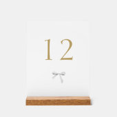 Trendy lint wit bruiloft tafel nummer acryl bord (Voorkant)