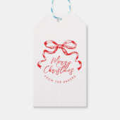 Trendy lintboog Kerstmis / vakantie ontwerp Cadeaulabel (Voorkant)