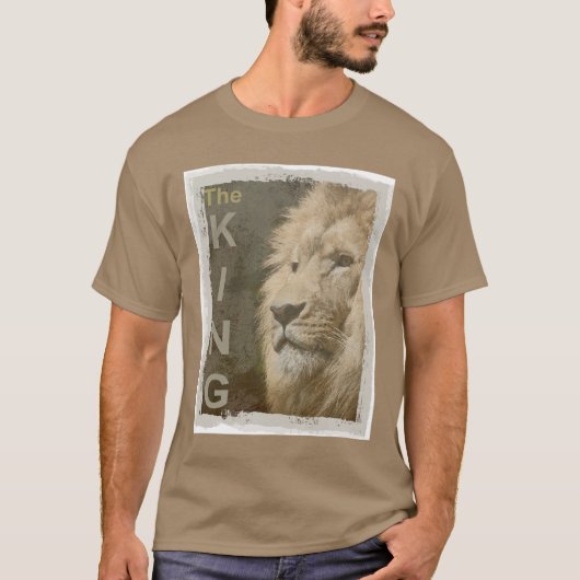 Trendy Lion Elegant Modern Pebble Color Sjabloon T-shirt (Voorkant)