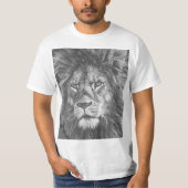 Trendy Lion Face Mannen Modern Sjabloon Elegant T-shirt (Voorkant)