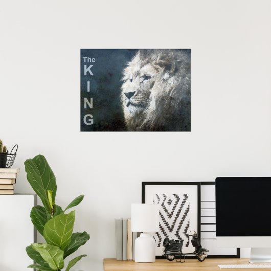 Trendy Lion Sjabloon Natuur Animal The King Foto Poster (Thuiskantoor)