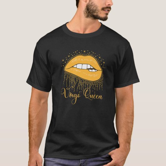 Trendy Lip Biting Virgo Queen Lips Drip Graphic T-shirt (Voorkant)