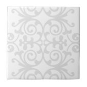 Trendy Lite Grey Damask Pattern Tegeltje (Voorkant)