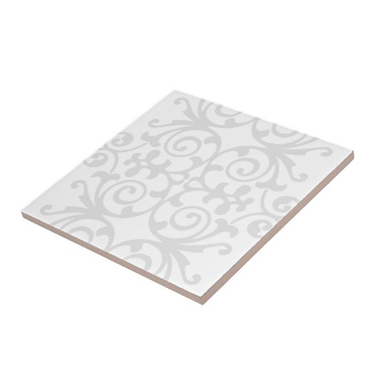 Trendy Lite Grey Damask Pattern Tegeltje (Zijkant)