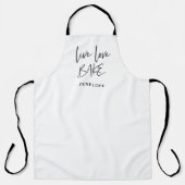 Trendy Live Love Bake Hand Lettering and Name Schort (Voorkant)