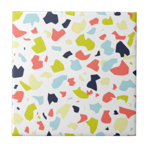 Trendy Living Coral Chartreuse Terrazzo Pattern Tegeltje