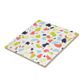 Trendy Living Coral Chartreuse Terrazzo Pattern Tegeltje (Zijkant)