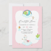 Trendy Llama 2de verjaardag van de geboorte Kaart (Voorkant)