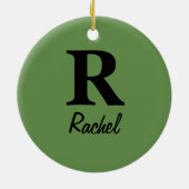 Trendy Llama en Santa Hat | Gepersonaliseerd Keramisch Ornament (Achterkant)