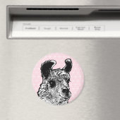 Trendy Llama Illustration & Triangles Magneet (Insitu (Vaatwasser))