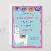 Trendy Llama meisje verjaardagsfeestje Kaart (Voorkant)