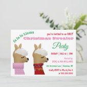 Trendy Llama Roze kerstfeestfeest Kaart (Staand voorkant)