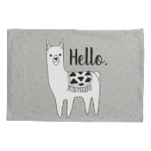 Trendy Llama Sketch & Black Stippen Hallo Kussensloop (Achterkant)