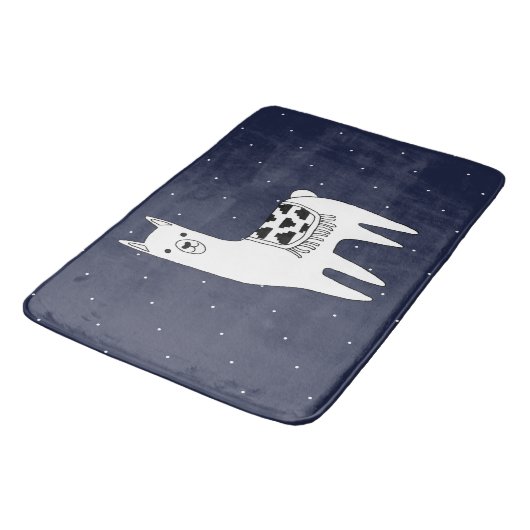 Trendy Llama Sketch & White Stippen Badmat (Gekanteld)