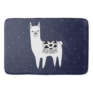 Trendy Llama Sketch & White Stippen Badmat