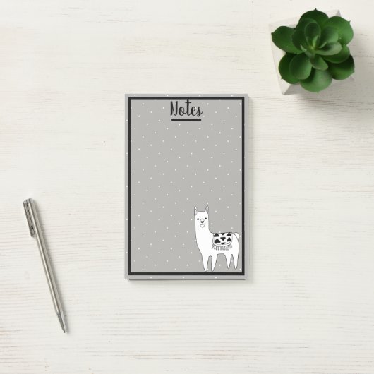 Trendy Llama Sketch & White Stippen Post-it® Notes (Kantoor)
