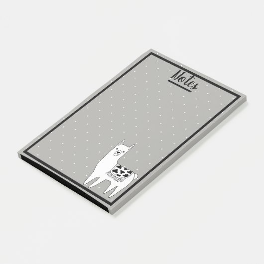 Trendy Llama Sketch & White Stippen Post-it® Notes (Schuin)