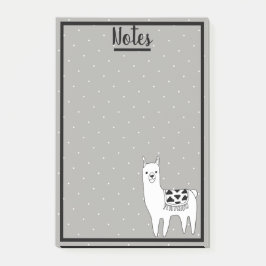 Trendy Llama Sketch & White Stippen Post-it® Notes