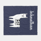 Trendy Llama Sketch & Witte Stippen met de Naam va Fleece Deken (Voorkant (Horizontaal))