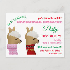 Trendy Llama - Uitnodiging voor kerstfeestdagen