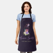 trendy logo paarse scriptkakkerij schort (Gedragen)