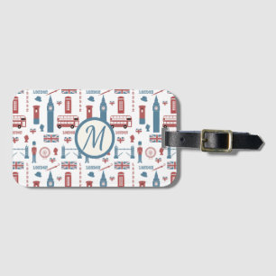 Trendy London England Big Ben English Flag Bagagelabel