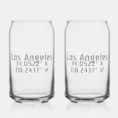Trendy Los Angeles coördinaten kan glas set (Voorkant)