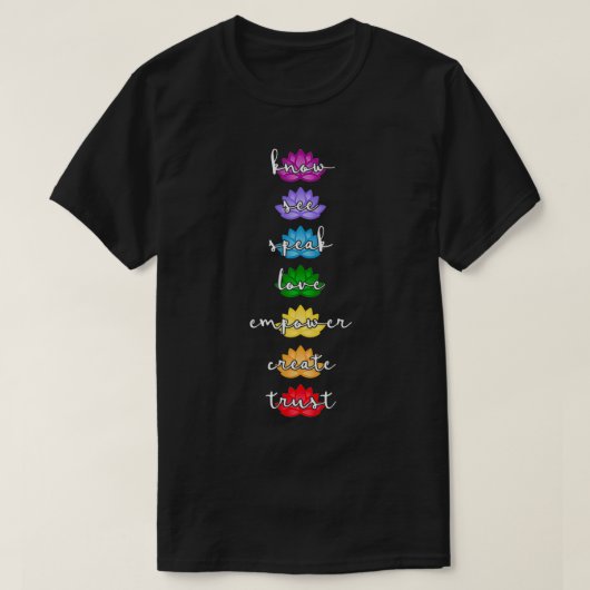 Trendy Lotus Chakra Rainbow T-shirt (Design voorkant)