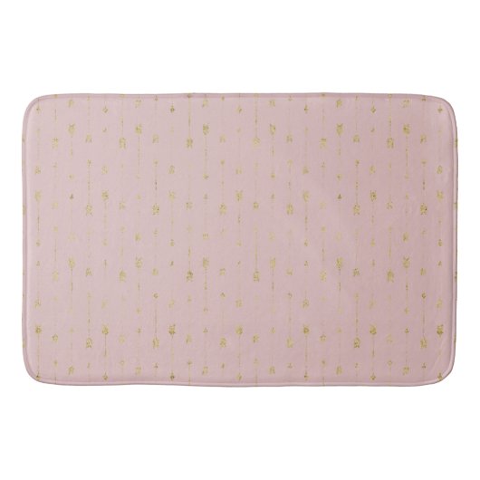 Trendy Lotus Pink & Gold Boho Arrows Bath Mat (Voorkant)
