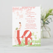Trendy Love Bride Vrijgezellenfeest Invite Kaart (Staand voorkant)